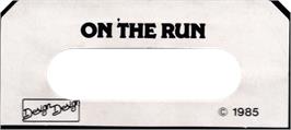Top of cartridge artwork for On The Run on the Amstrad CPC.
